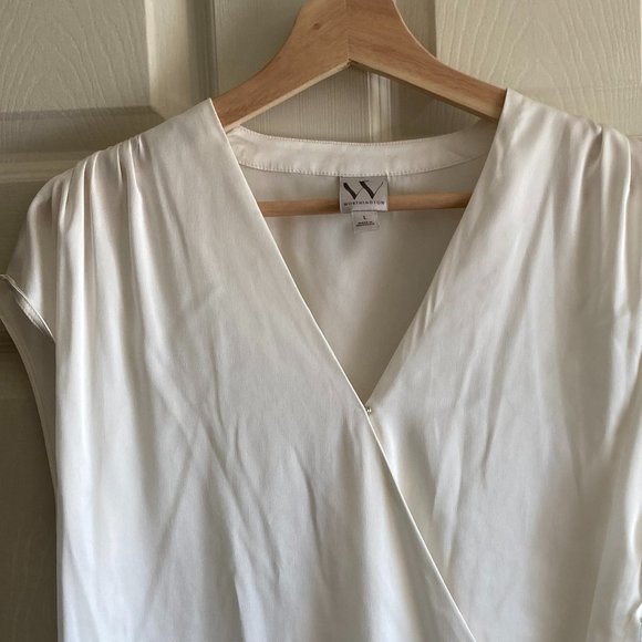 Worthington Womens Cream Color Blouse - NWT - Picture 3 of 10